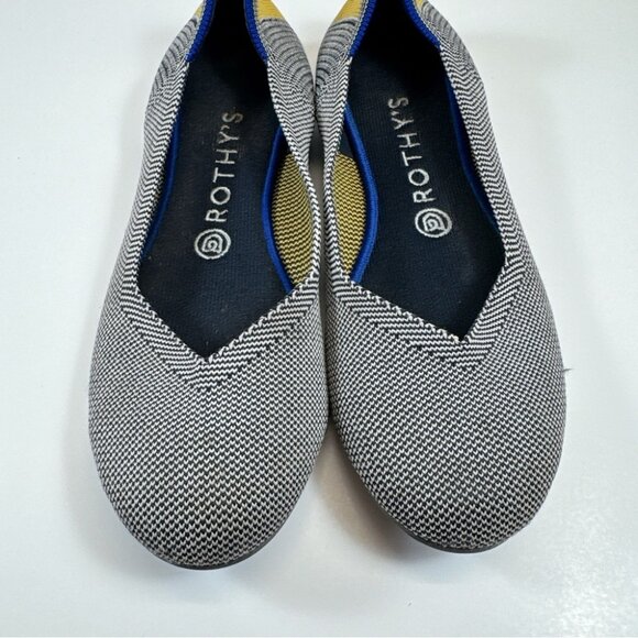 Rothy's Womens 9 Shale Ribbon Stripe Round Toe Flats - Picture 5 of 14